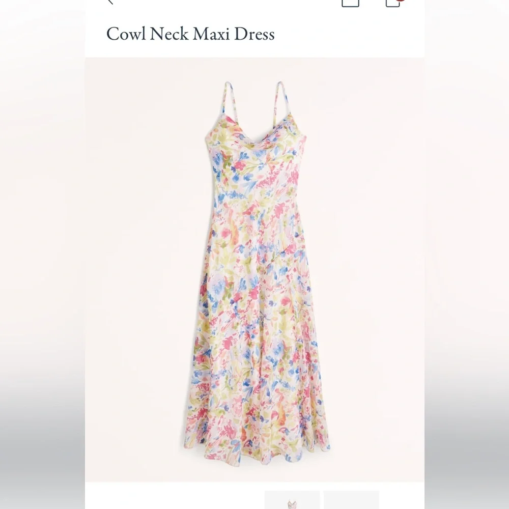 Abercrombie & Fitch Floral Cowl Neck Maxi Dress — Pink, Blue, Yellow